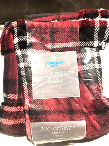 Throw blanket microlight plaid - microlight,