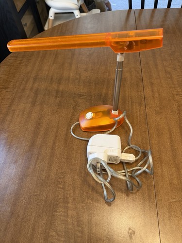 1990s orange table - orange, lamp